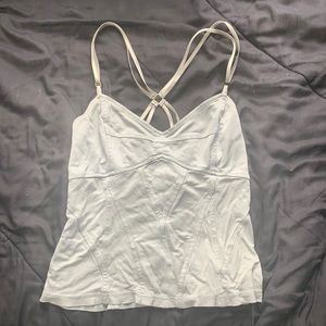 Light blue Cinderella corseted tank top. Express brand. Size medium.100% Acetate